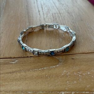 Elegant Silver Bracelet with Blue Accents